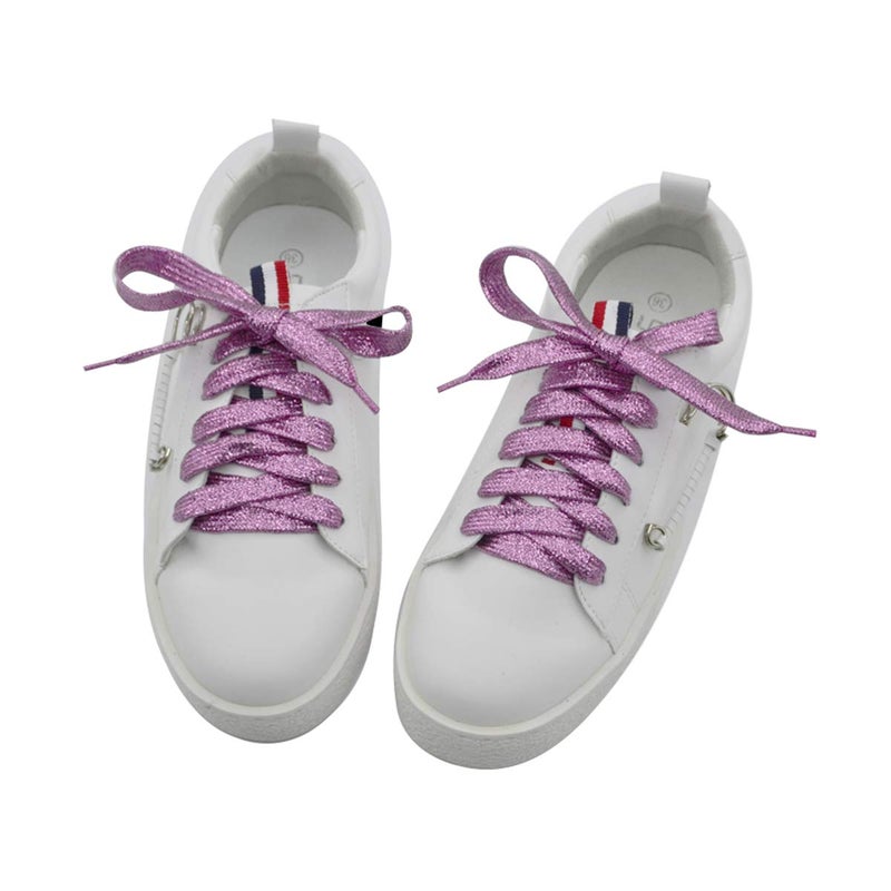 MarJunSep Shimmery glitter 42" Solid Colors Flat Shoelaces Shoe Laces strings for Teams Cheer Dance Sneakers - Image 3